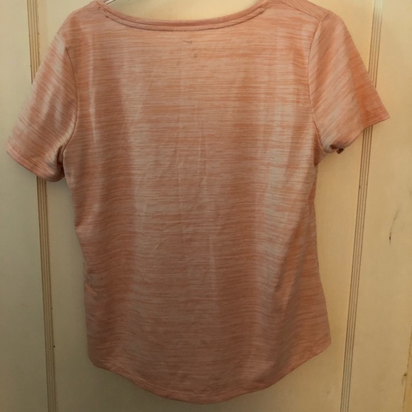 Nike Dri-Fit, V Neck, Short Sleeve Workout Shirt, Pink, Size Medium - Picture 6 of 7